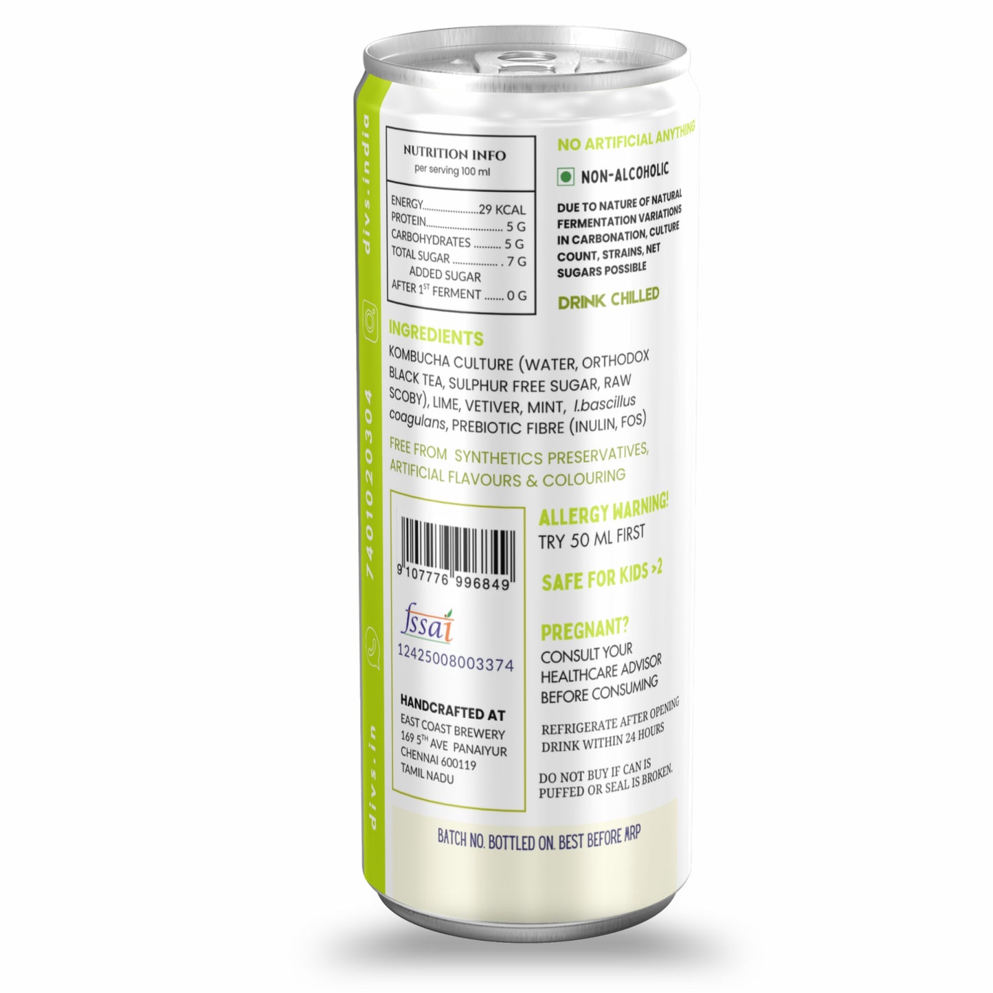LEMON LIME KOMBUCHA