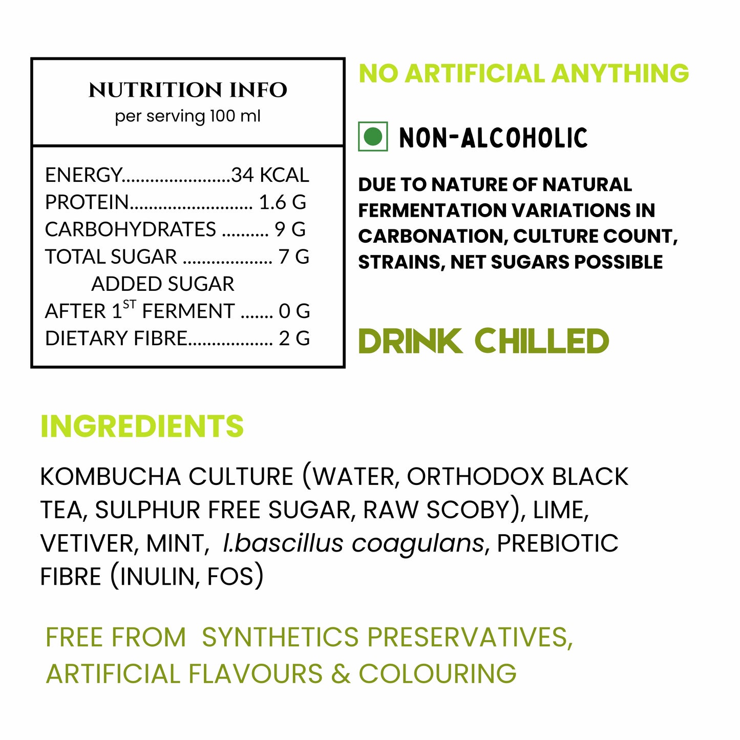 LEMON LIME KOMBUCHA